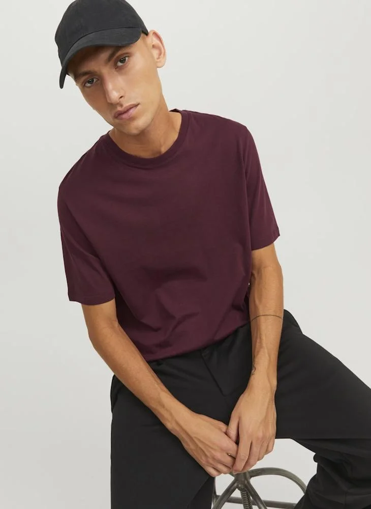 JACK & JONES  Solid Crew Neck T-Shirt for Men | Best Price UAE